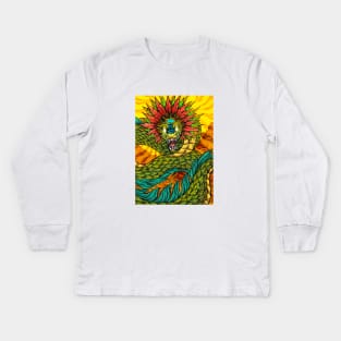 Quetzalcoatl, The Feathered Serpent Kids Long Sleeve T-Shirt
